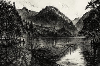 Paysage à l'encre de Chine