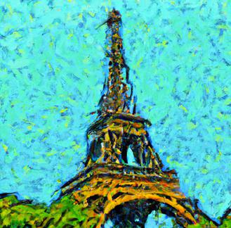 Tour Eiffel de jour selon Van Gogh signé JV