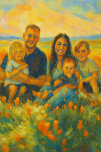Famille style semi-abstrait