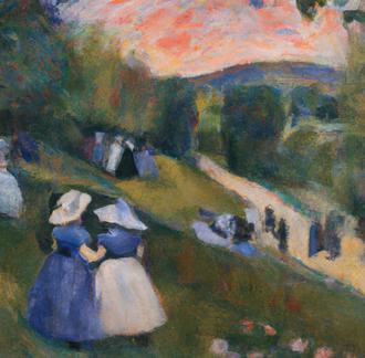 Soirée d'été selon Auguste Renoir signé JV