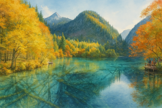 Paysage à l'aquarelle