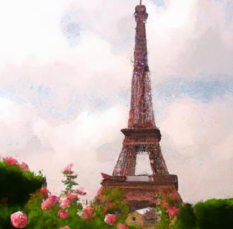 Tour Eiffel selon Manet signé JV
