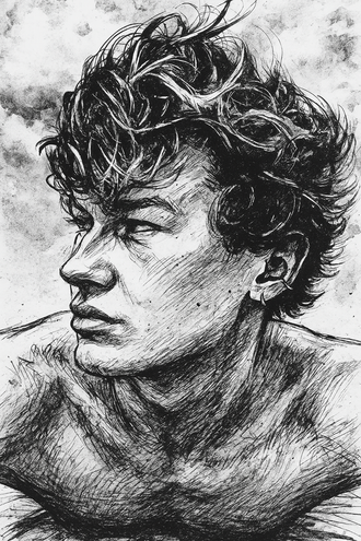 Portrait à l'encre de Chine