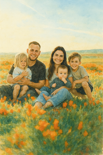 Famille en aquarelle